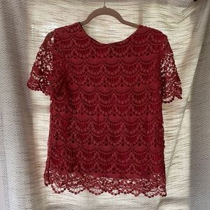 Lace peach colored dress shirt